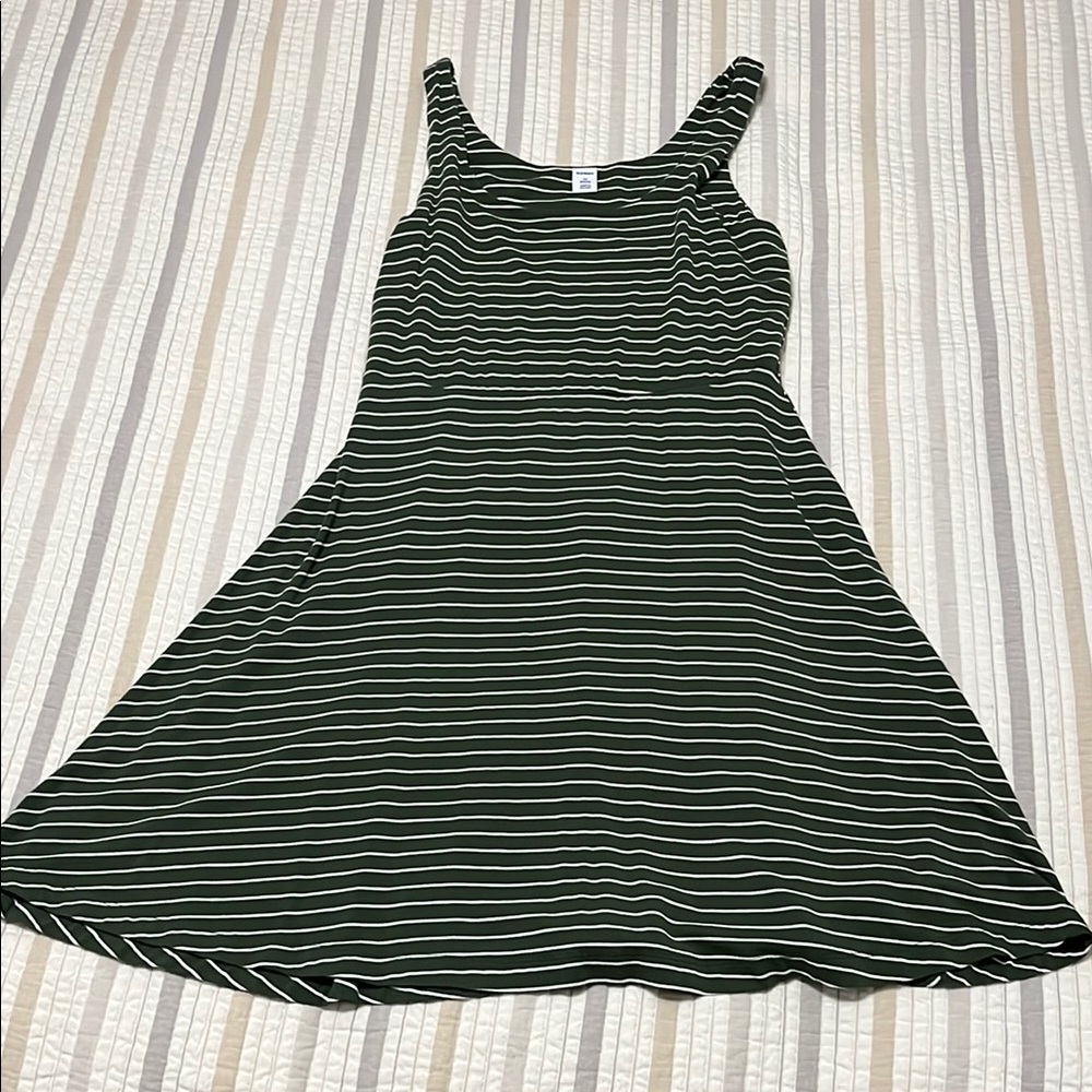 Old Navy Green and White Striped Dress